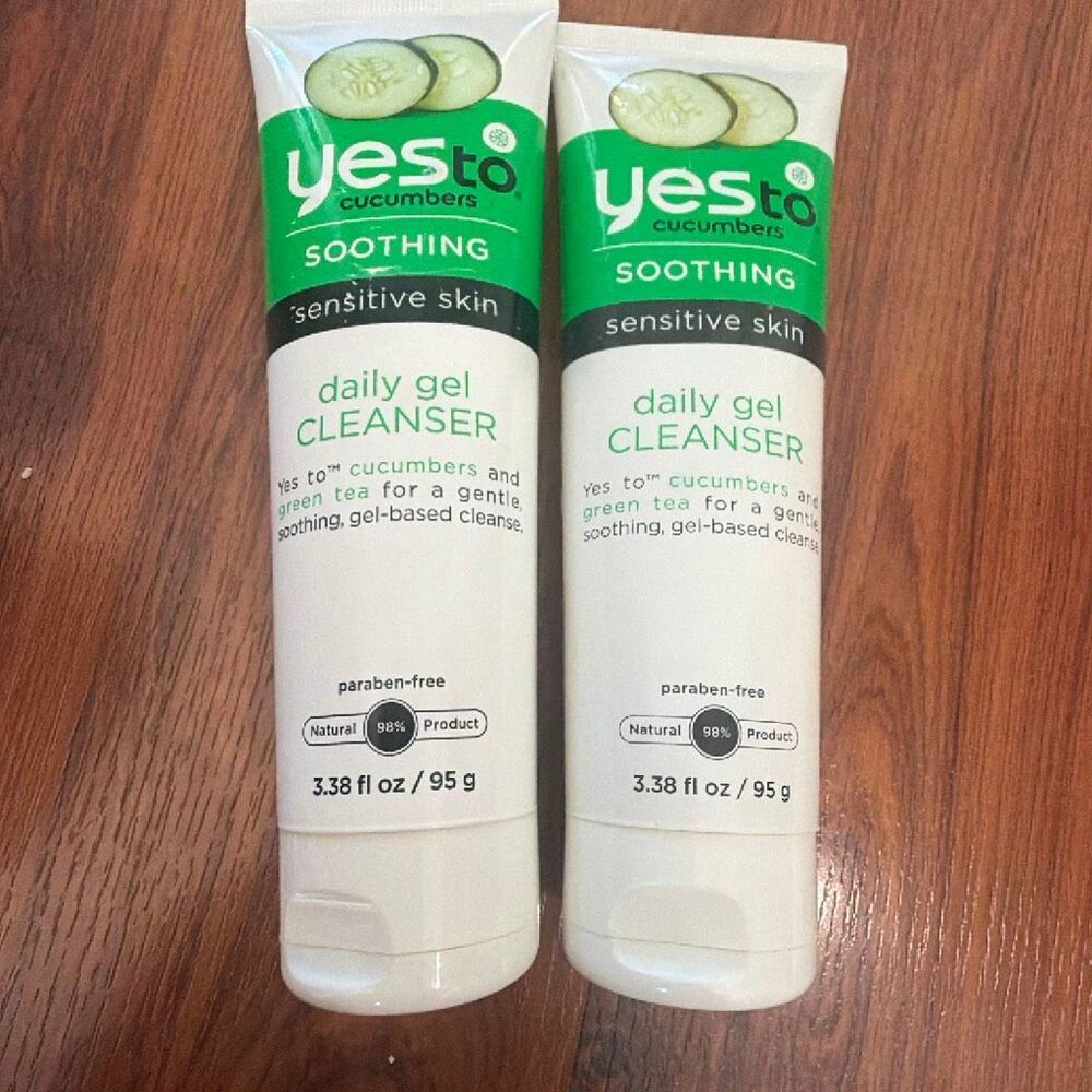 New 2 pcs Yes to Cucumber sensitive skin daily gel cleanser